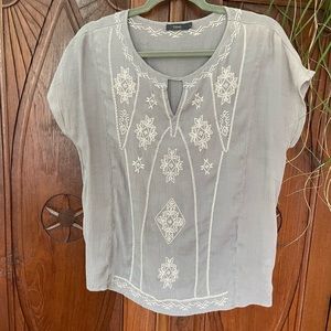 Embroidered grey blouse